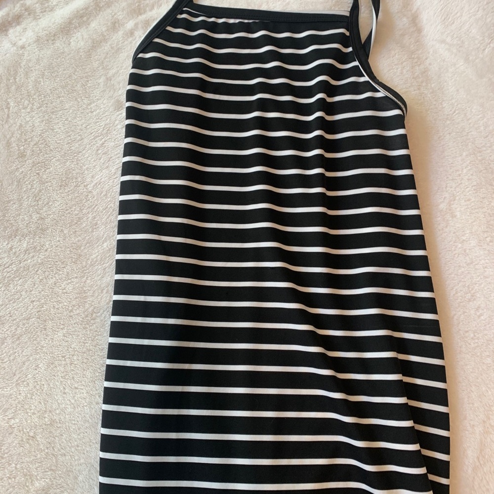 Black and white spaghetti strap dress